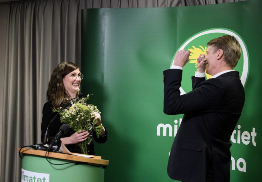 Märta Stenevi valdes till nytt språkrör 2021, vid en digital extrakongress.