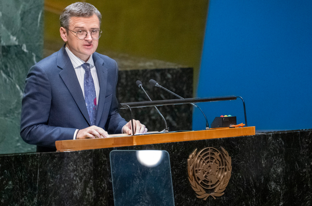 Ukrainas utrikesminister Dmytro Kuleba talade i FN på fredagen och försäkrade eventuella tvivlare att Ukraina kommer att besegra Ryssland.