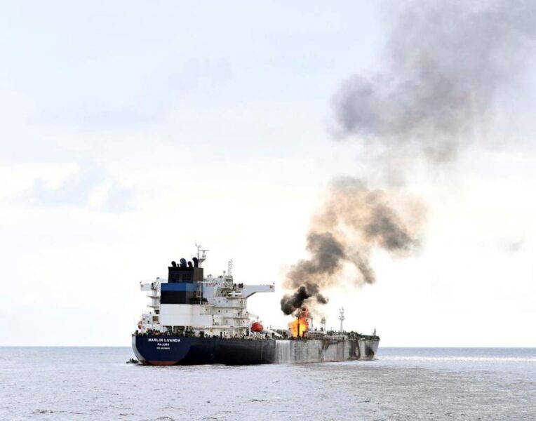 Oljetankern Marlin Luanda attackerades 24 januari i Röda havet.