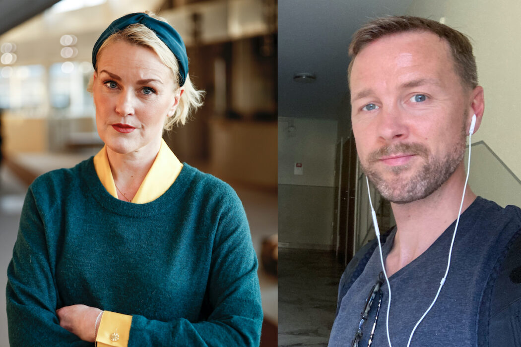 Olga Persson, ordförande i Unizon, riksförbund för kvinnojourer, och polisinspektör Markus Antonsson som ledde polisens nedlagda projekt mot mäns våld mot kvinnor.