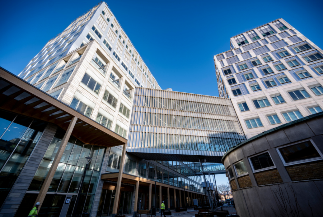 Nya vårdbyggnader på SUS ( Skånes Universitetssjukhus ) i Malmö.