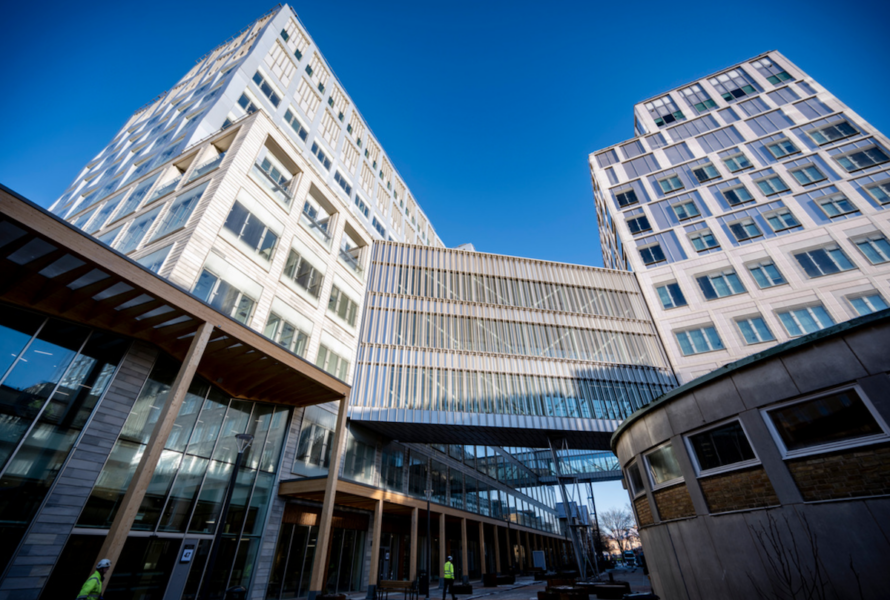 Nya vårdbyggnader på SUS ( Skånes Universitetssjukhus ) i Malmö.