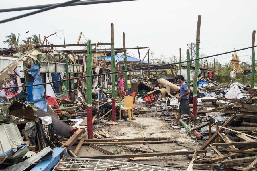 Cyklonen Mocha slog hårt mot både Myanmar (bilden) och Bangladesh under 2023.