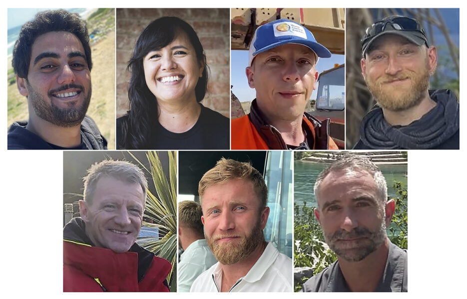 De sju hjälparbetarna som dödades i en israelisk drönarattack.