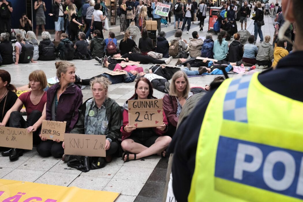 Arkivbild på en av Rebellmammornas manifestationer under 2022.