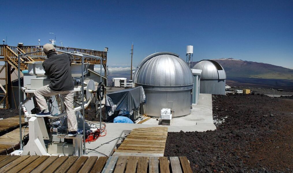 Mauna Loa På Hawaii, en forskningsstation som används för att mäta halten av koldioxid i atmosfären.