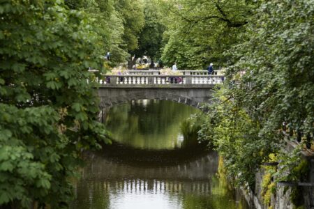 Nybron vid Fyrisån i centrala Uppsala