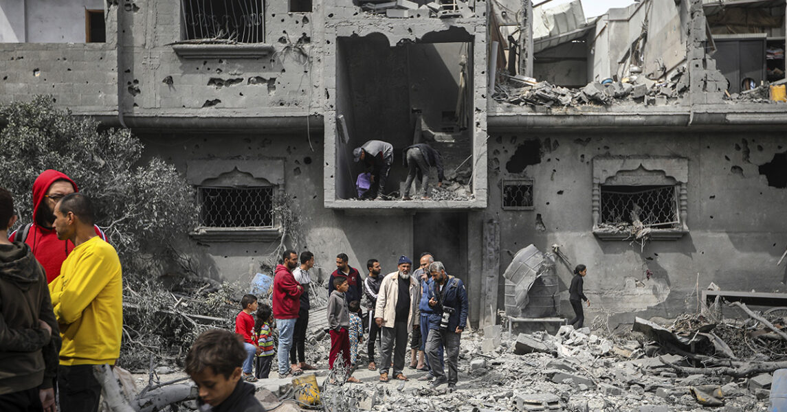 Bild på förstörda hus i Gaza