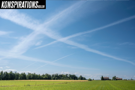 Kondensationsstrimmor på himlen.