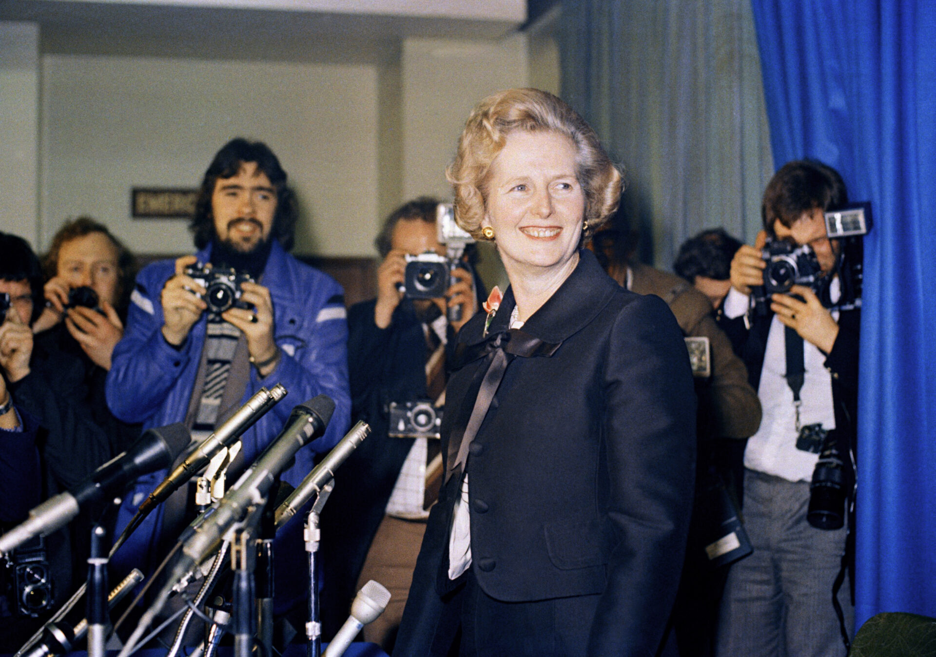 Margret Thatcher på presskonferens Margret Thatcher på presskonferens