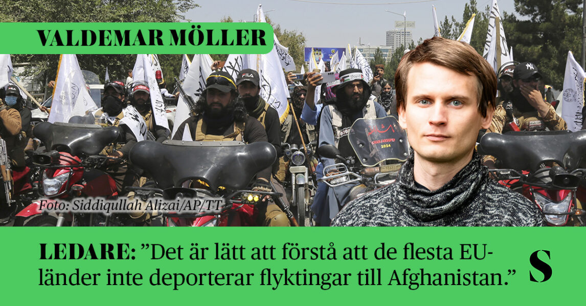 En hel gata full med skäggiga män, motorcyklar och vita fanor.