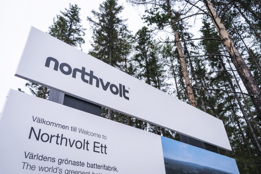 Skylt på Northvolt.