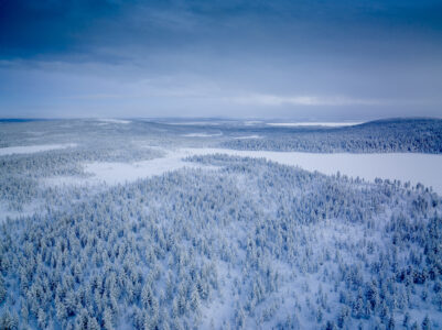 Drönarbild av Jokkmokk.