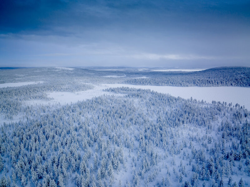 Drönarbild av Jokkmokk.