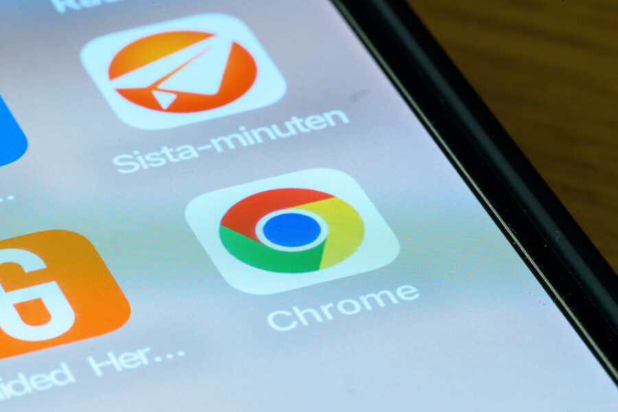 Chrome-appen på en smartphone