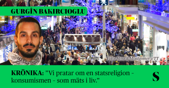 En galleria. Skribenten i förgrunden.