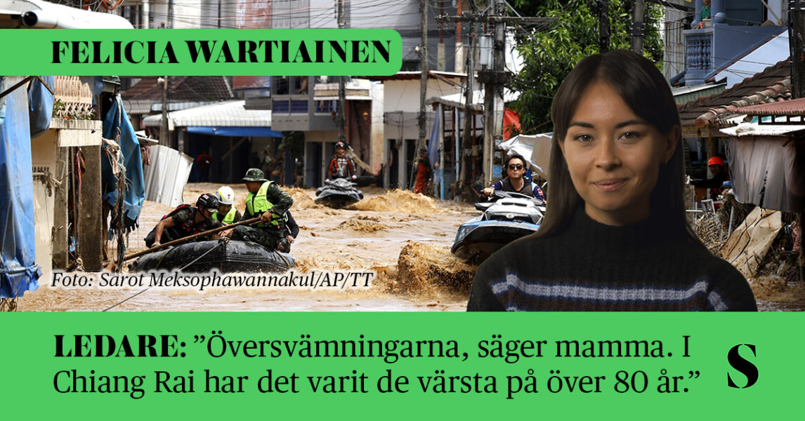 Båtar på en översvämmad gata.