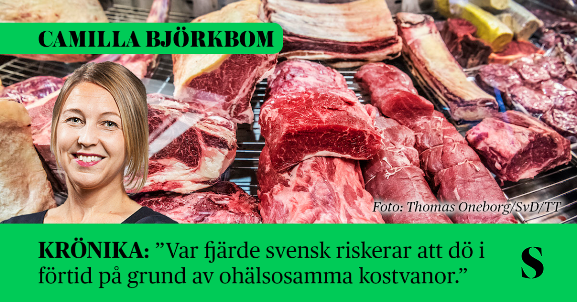 Rött kött, skribenten i förgrunden.