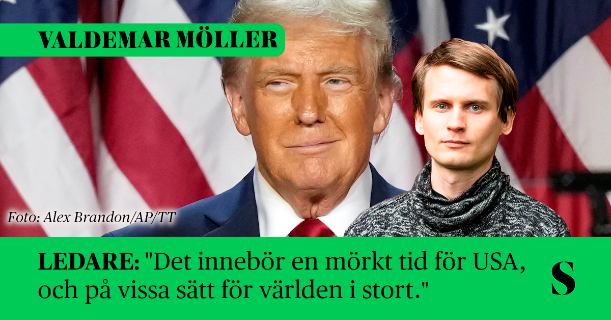 Donald Trump, skribenten i förgrunden.