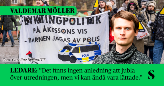 Demonstration mot angiverilagen. Skribenten i förgrunden.