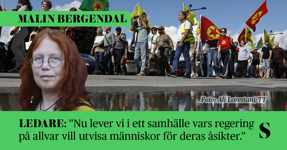 En demonstration för kurdernas rättigheter. Skribenten i förgrunden.