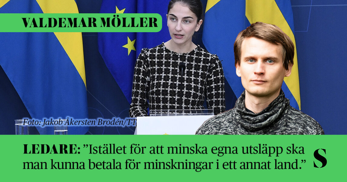 Miljö- och klimatminister Romina Pourmokhtari. Skribenten i förgrunden.