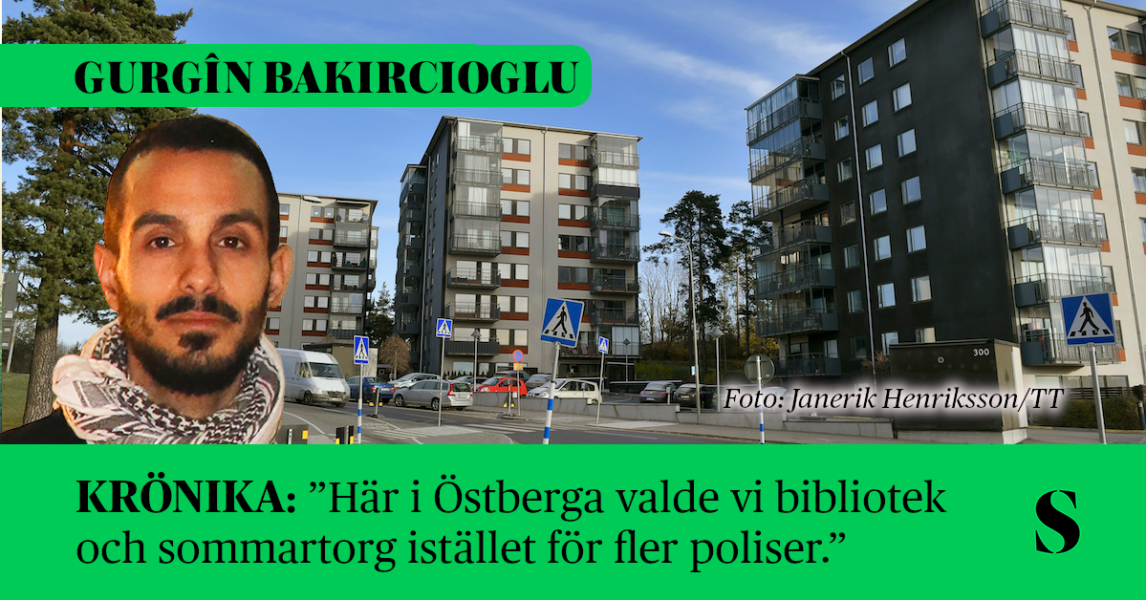 Höghus i Östberga. Skribenten i förgrunden.