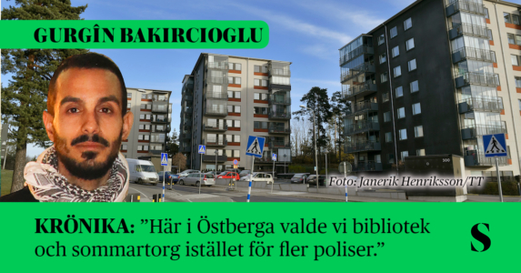 Höghus i Östberga. Skribenten i förgrunden.