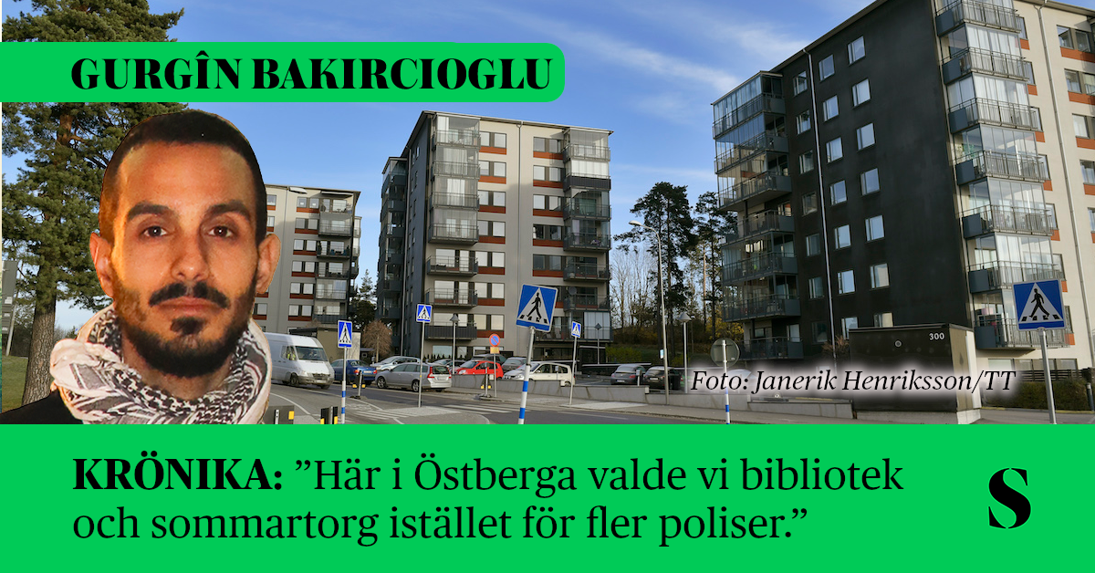 Höghus i Östberga. Skribenten i förgrunden.