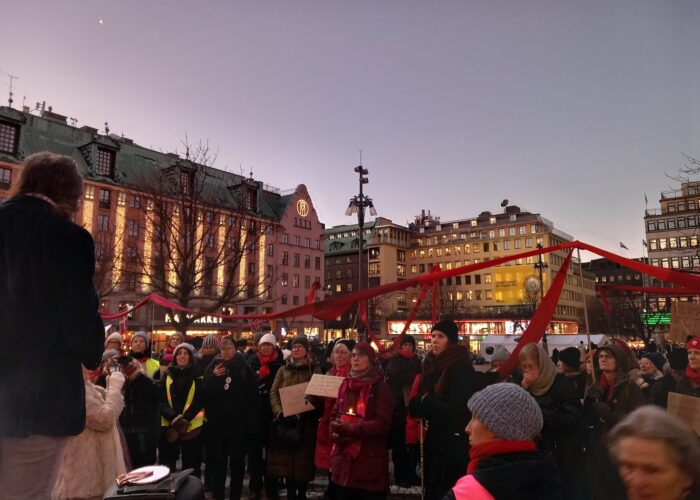 Manifestation i närheten av Konserthuset.