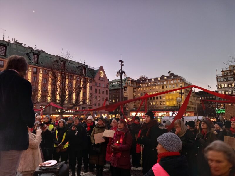 Manifestation i närheten av Konserthuset.