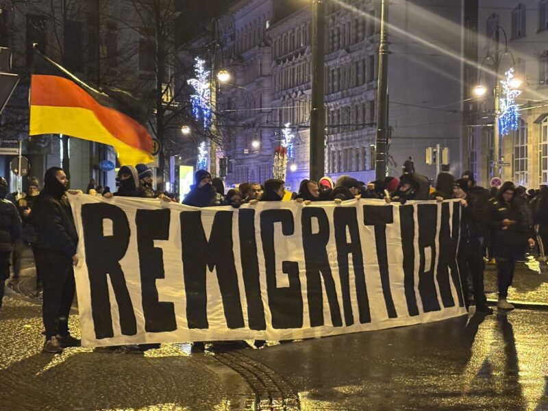 Demonstration i Magdeburg.