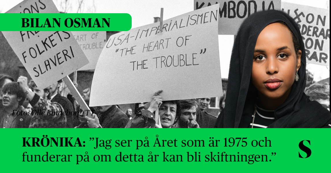 Vietnamdemonstration. Skribenten i förgrunden.