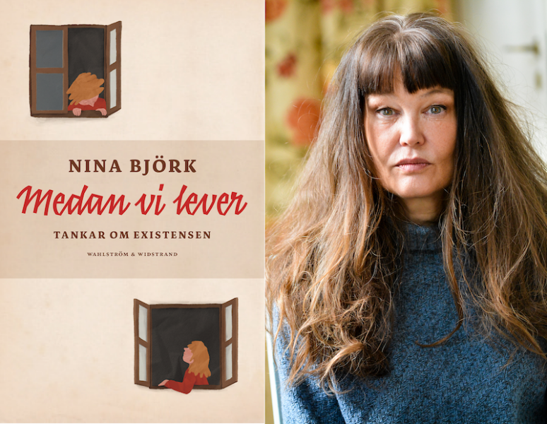 Bokomslag till vänster, Nina Björk till höger.