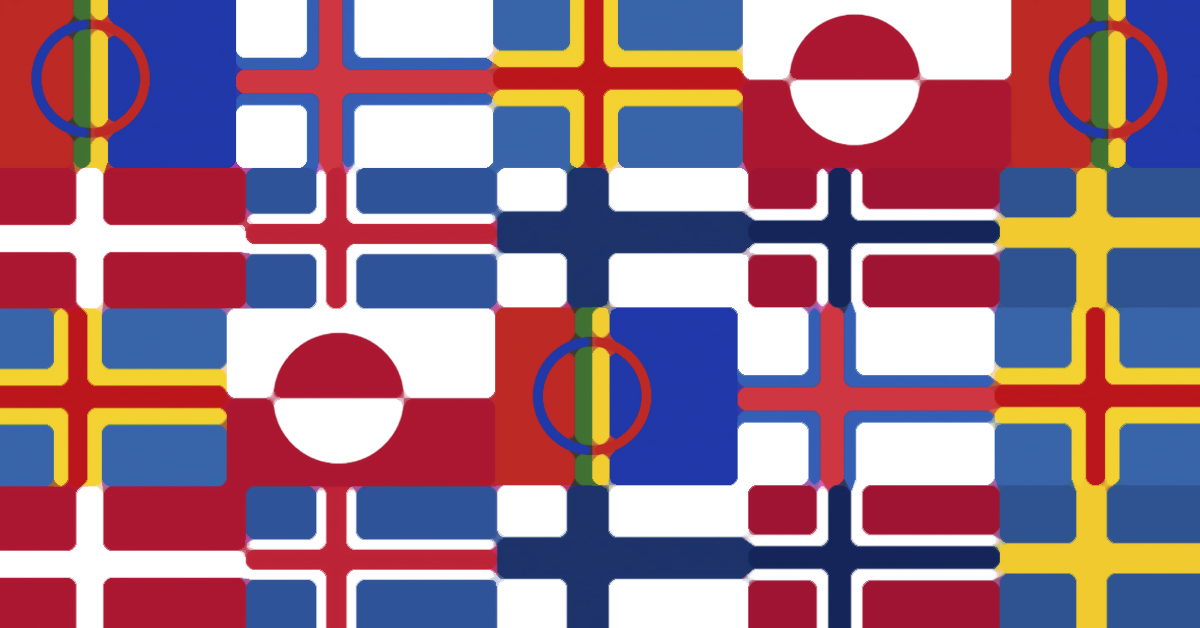 Ett collage av nordiska flaggor.