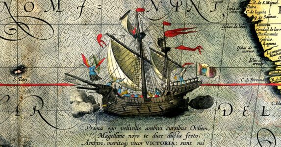 Teckning av ett skepp.