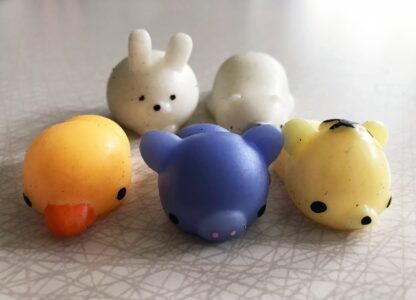 Så kallade squishies, mjuka plastleksaker.