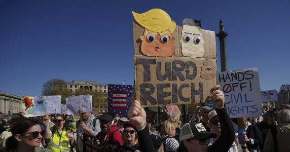 En demonstration mot Trump.