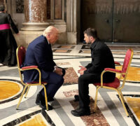 Zelenskyj och Trump i Peterskyrkan