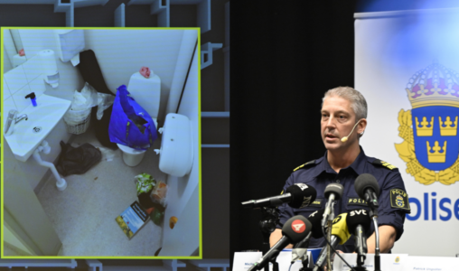 Toaletten där Rickard Andersson förberedde sig för skoldådet i Örebro, samt kommenderingschefen Henrik Dahlström.