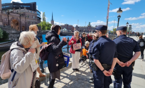Protest utanför Sagerska.