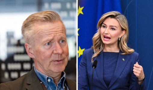 Mats Taaveniku (S), kommunalråd i Kiruna och Energi - och näringsminister Ebba Busch (Kd).