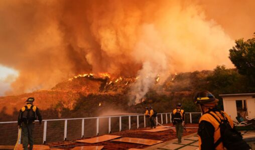 Brand i Palisades, LA.