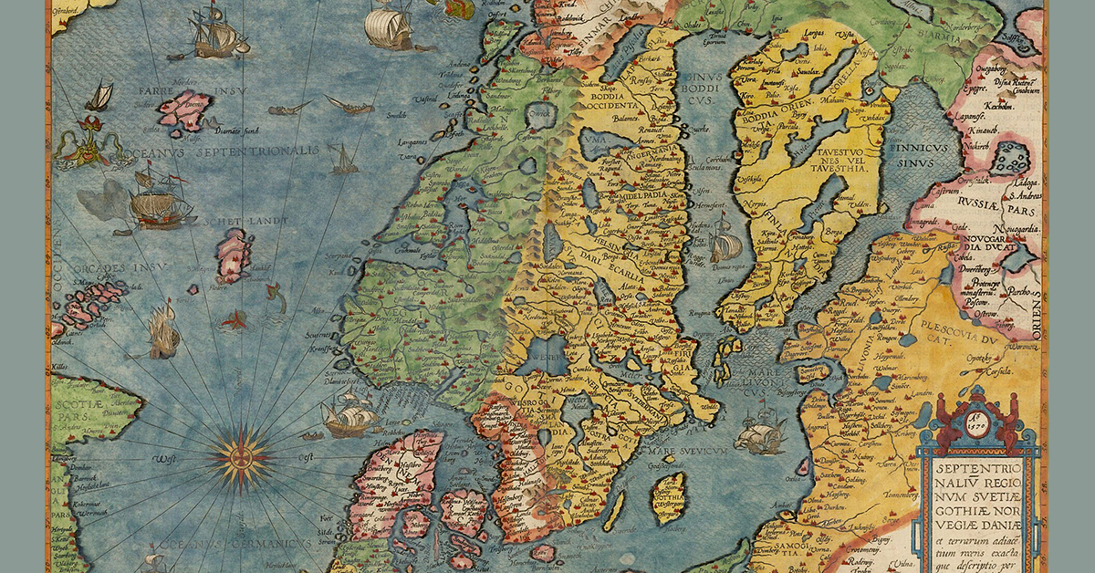 Sverigekarta från 1500-talet.