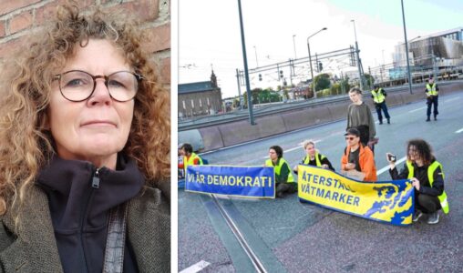 Helen och vägblockad