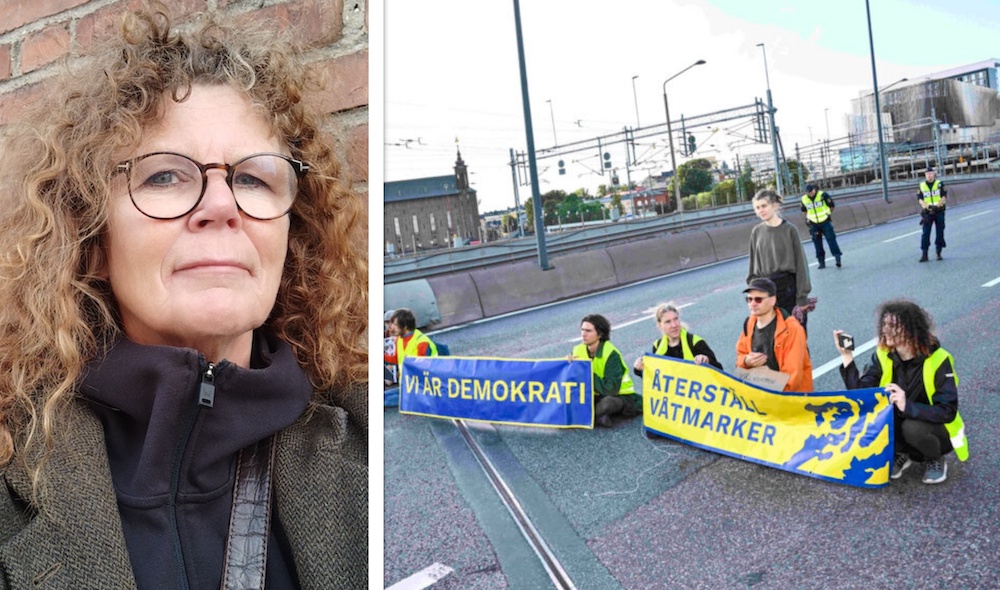 Helen och vägblockad