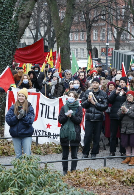 Demonstration med Rojavakommittéerna.