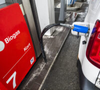 Tankning av biogas.