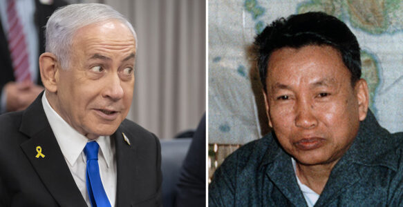 Två bilder med en man på varje.