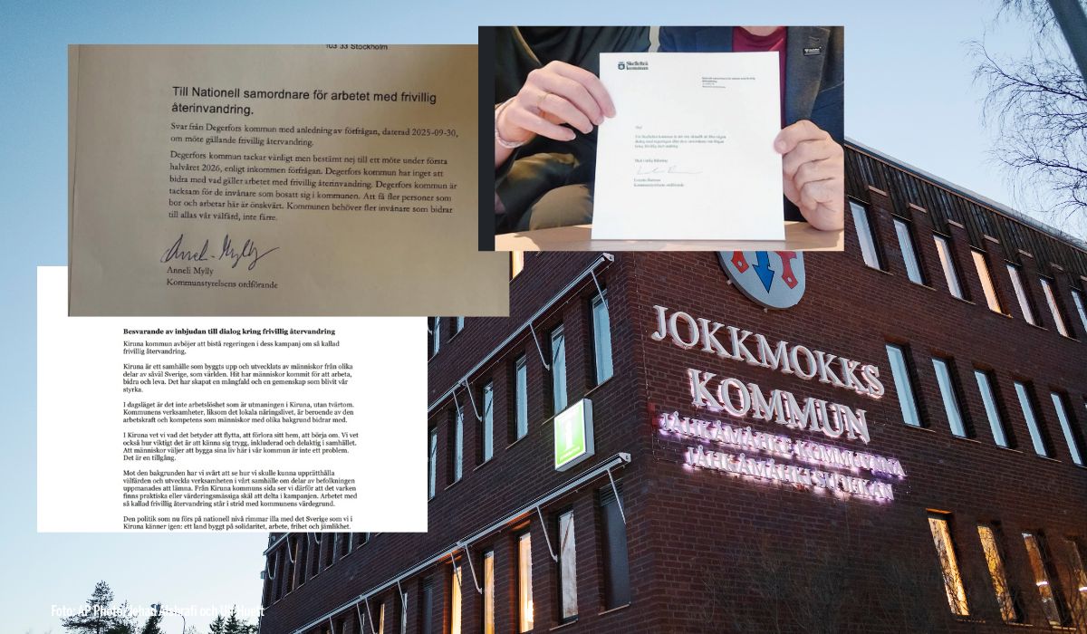 Skärmdumpar på bravsvar samt jokkmokks kommunhus.
